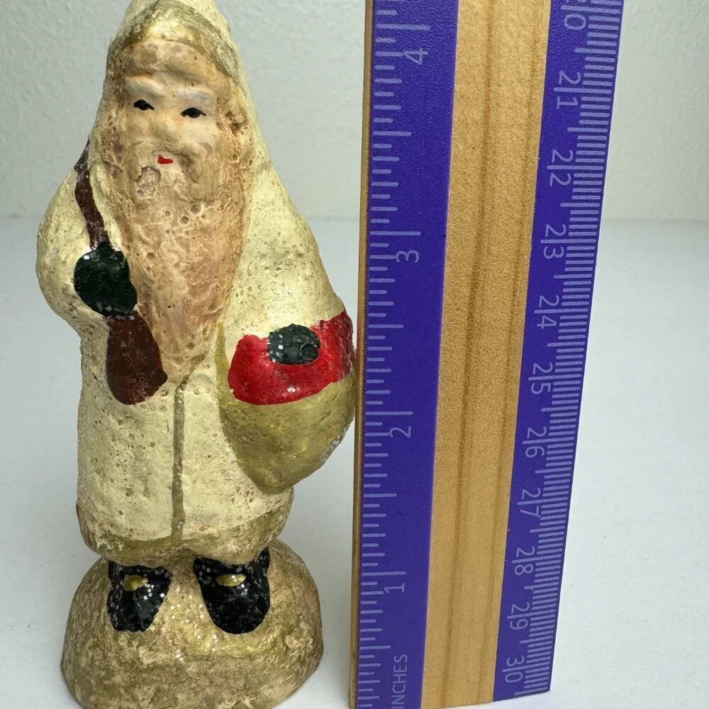 Teena Flanner Santa Ornament With Apple Basket Primitive Midwest of Cannon Falls